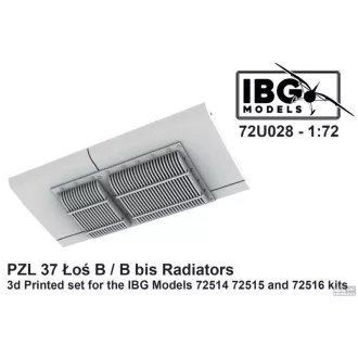   IBG Models PZL 37 Łoś B / B bis Radiators - 3D Printed Set for IBG 72514, 72515 and 72516 Kits - repülőgép hűtőkészlet