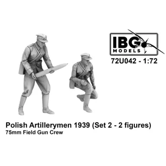   IBG Models Polish Artillerymen 1939 (Set 2, 2 Figures) 75mm Field Gun Crew - katonai figura készlet