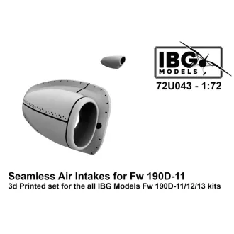   IBG Models Focke-Wulf Fw-190 D-11 / D-12 / D-13 - Seamless Air Intakes 3D-Printed (for IBG kits) - repülőgép légbeömlő készlet