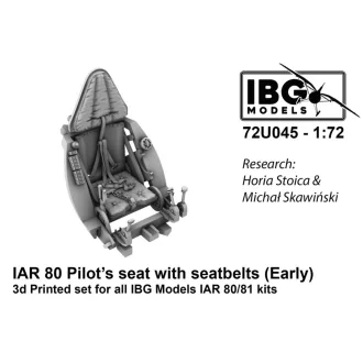   IBG Models Pilot's Seat with Seatbelts for IAR-80/81 C (Early, used until 1941) 3D-Printed (for IBG kits) - pilótaülés készlet