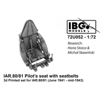   IBG Models IAR.80/81 Pilot's Seat With Seatbelts - 3D Printed Set For IAR.80/81 (June 1941 - Mid-1943) - pilótaülés készlet