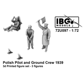   IBG Models Polish Pilot and Ground Crew 1939 (3 Figures / 3D-Printed) - katonai figura készlet