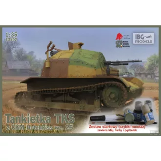   IBG Models TKS Tankette with Hotchkiss wz.25 Heavy Machine Gun - Quick Assembly Starter Set - harckocsi makett