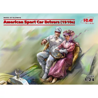   ICM American Sport Car Drivers(1910s)(1 male 1 female figures) 1:24 autó makett