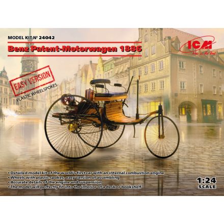ICM Benz Patent-Motorwagen 1886 (EASY version = plastic wheel-spokes) makett