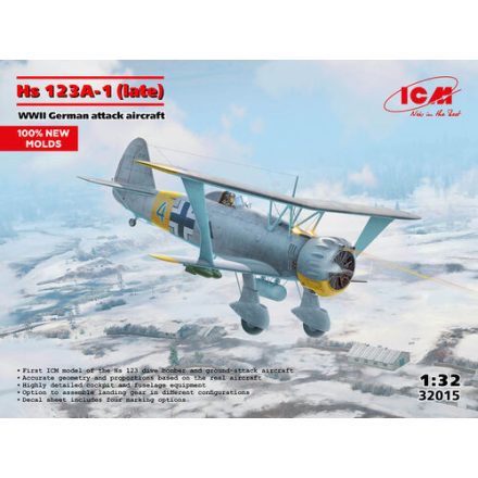 ICM Henschel Hs-123 A-1 (late) - German WWII Attack Aircraft (100% new molds) makett