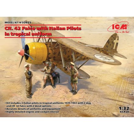ICM CR. 42 Falco with Italian Pilots in tropical uniform makett