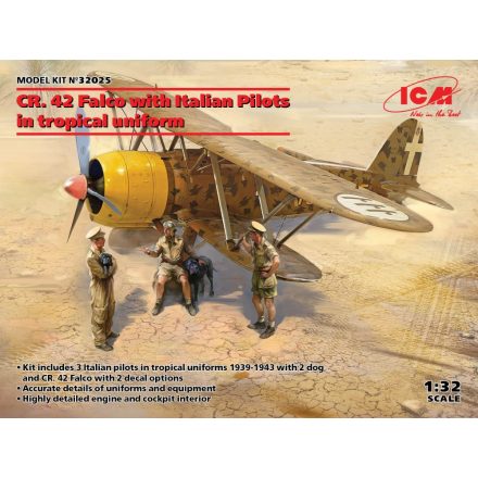 ICM CR. 42 Falco with Italian Pilots in tropical uniform makett