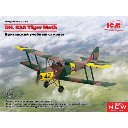 ICM D.H. 82A Tiger Moth, British Training Aircraft makett