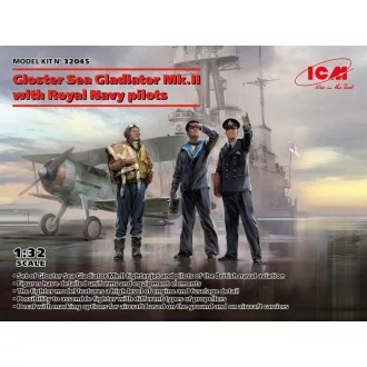   ICM Gloster Sea Gladiator Mk.II With Royal Navy Pilots makett