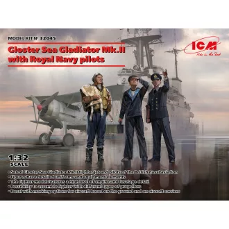   ICM Gloster Sea Gladiator Mk.II with Royal Navy pilots 1:32 figura készlet