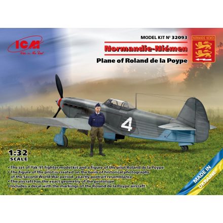 ICM Normandie-Niemen. Plane of Roland de la Poype(Yak-9T w.Roland de la Poype figure makett