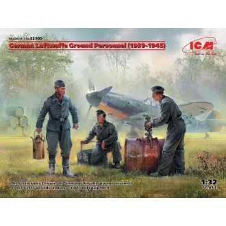   ICM German Luftwaffe Ground Personnel(1939-1945)(3 figures) 1:32 figura készlet