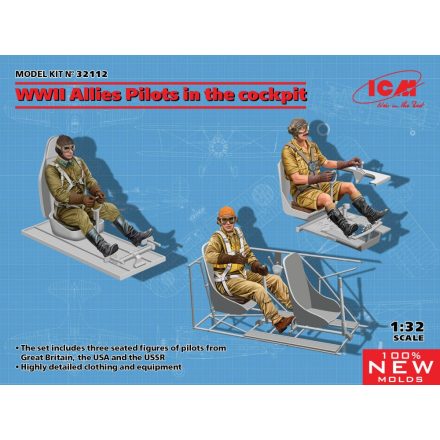 ICM WWII Allies Pilots in the cockpit (British,Amarican,Soviet) makett