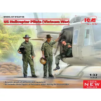   ICM US Helicopter Pilots (Vietnam War) (100% new molds) 1:32 helikopter makett