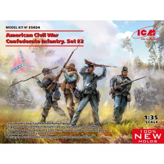   ICM American Civil War Confederate Infantry.Set #2 (100% new molds) 1:35 figura készlet