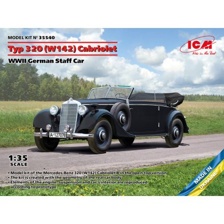 ICM Typ 320 (W142) Cabriolet, WWII German Staff Car makett