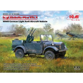   ICM le.gl.Einheitz-Pkw Kfz.4, WWII German Light Anti-Aircraft Vehicle makett