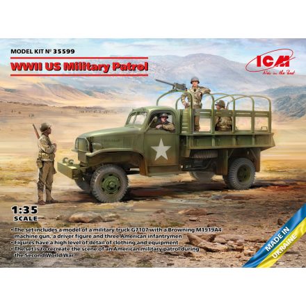 ICM WWII US Military Patrol (G7107 with MG M1919A4) makett