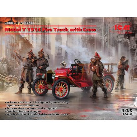 ICM Model T 1914 Fire Truck with Crew makett
