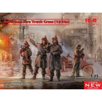   ICM American Fire Truck Crew (1910s) (100% new molds) 1:35 katonai jármű makett