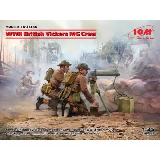   ICM WWII British Vickers MG Crew(Vickers MG & 2 figures) 1:35 figura készlet