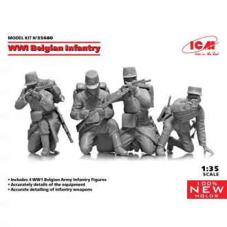   ICM WWI Belgian Infantry (100% new molds) 1:35 figura készlet