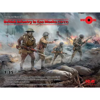   ICM British Infantry in Gas Masks(1917)4 Figu 1:35 figura készlet