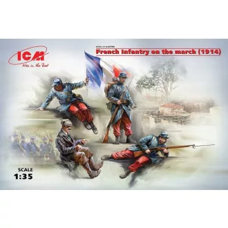   ICM French Infantry on the march(1914)4Figur 1:35 figura készlet