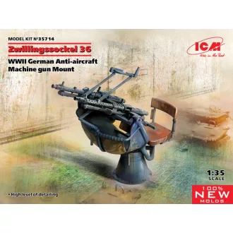   ICM Zwillingssockel 36, WWII German Anti-aircraft Machihe gun Mount (100% new molds) 1:35 kiegészítő