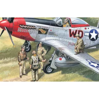 ICM USAAF Piloten und Bodenpersonal 1:48 figura készlet