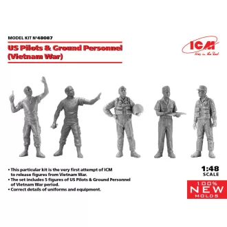   ICM US Pilots & Ground Personnel (Vietnam War) (5 figures) (100% new molds) 1:48 figura készlet