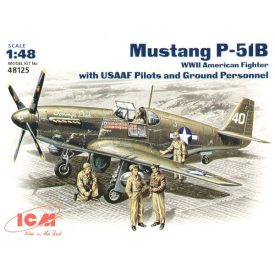   ICM P-51B Mustang USSAF with USAAF Pilots and Ground Personnel makett