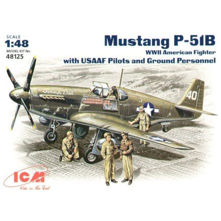 ICM P-51B Mustang USSAF with USAAF Pilots and Ground Personnel makett