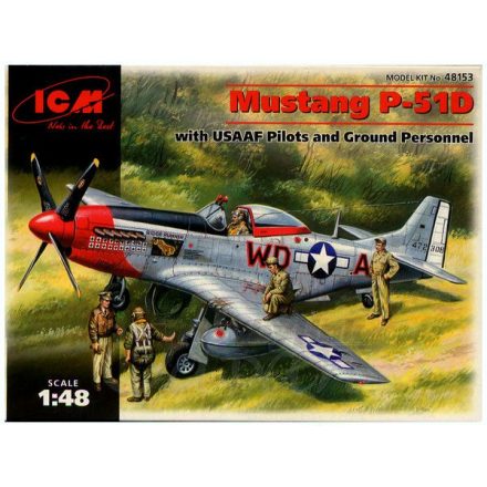 ICM P-51D Mustang USSAF with USAAF Pilots and Ground Personnel makett