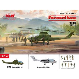   ICM Forward base Cobra AH-1G+Bronco OV-10A w.US Pilots&Ground Person a. HelicoPilots makett