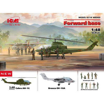 ICM Forward base Cobra AH-1G+Bronco OV-10A w.US Pilots&Ground Person a. HelicoPilots makett