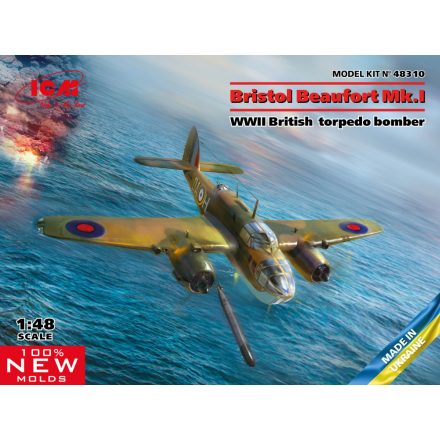 ICM Bristol Beaufort Mk.I, WWII British Torpedo Bomber makett