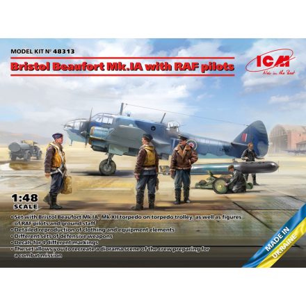 ICM Bristol Beaufort Mk.IA with RAF Pilots makett