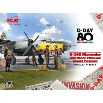   ICM Martin B-26 B Marauder with USAAF Pilots and Ground Personnel makett