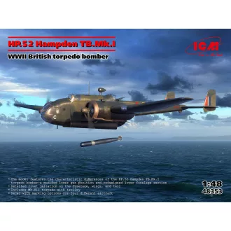   ICM HP.52 Hampden TB.Mk.I WWII British torpedo bomber 1:48 repülő makett