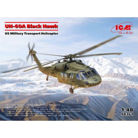 ICM UH-60 A Black Hawk - US Military Transport Helicopter makett