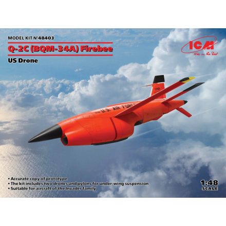 ICM Q-2C (BQM-34A) Firebee, US Drone (2 airplanes and pilons) makett