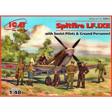 ICM Spitfire LF Mk.IXe with Pilots and Ground crew makett