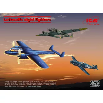   ICM Luftwaffe night fighters (Messerschmitt Bf 109E-4, FW 189A-1, Do 17Z-10) 1:72 repülő makett