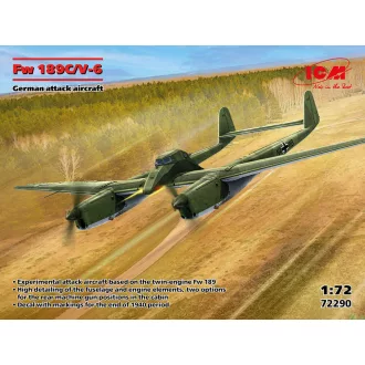 ICM Fw 189C/V-6, German attack aircraft 1:72 repülő makett