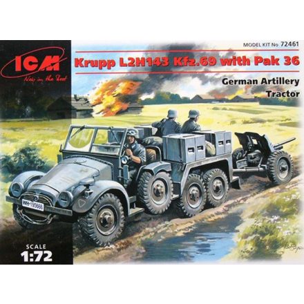 ICM Krupp L2H143 Kfz.69 Artillery Tractor and PaK-36 Gun makett