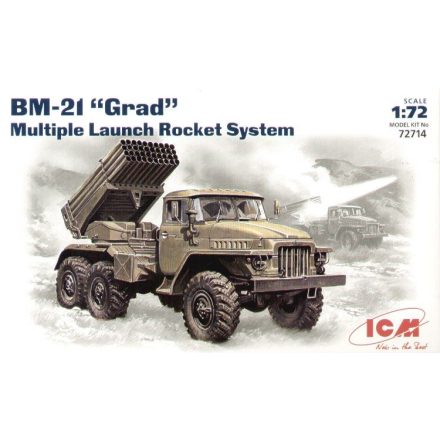 ICM Soviet BM-21 Grad multiple rocket launch system makett