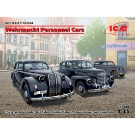   ICM Wehrmacht Personnel Cars (Kadett K38 Salo, Kapitan Saloon, Admiral Saloon) makett