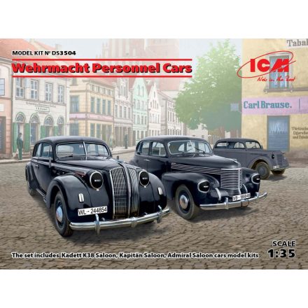ICM Wehrmacht Personnel Cars (Kadett K38 Salo, Kapitan Saloon, Admiral Saloon) makett